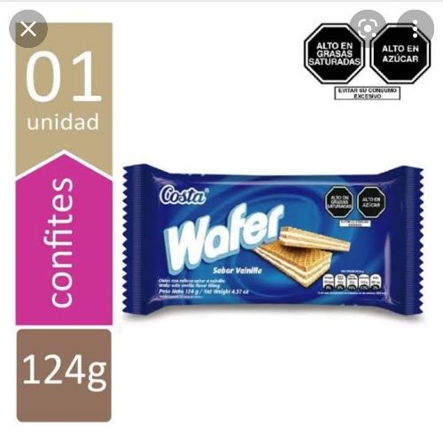 Galleta costa wafer vainilla 124g