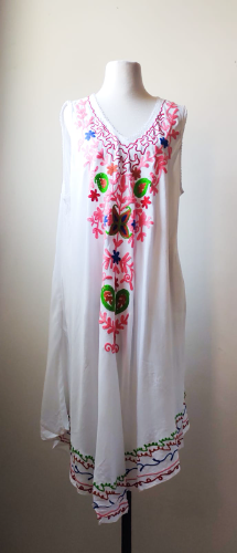 DL090 Vestido sin manga Blanco