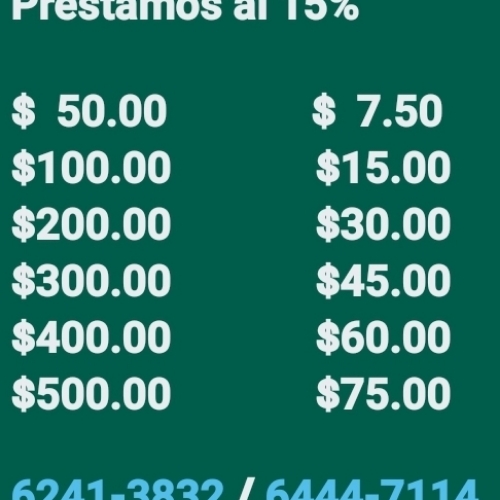 PRÉSTAMOS AL 15 %