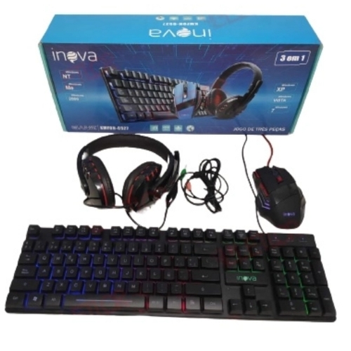Kit Game 3 em 1 Inova Teclado + mouse + fone