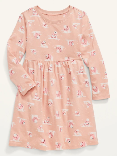 Vestido M/L Rosa Osos Niña Old Navy 4T