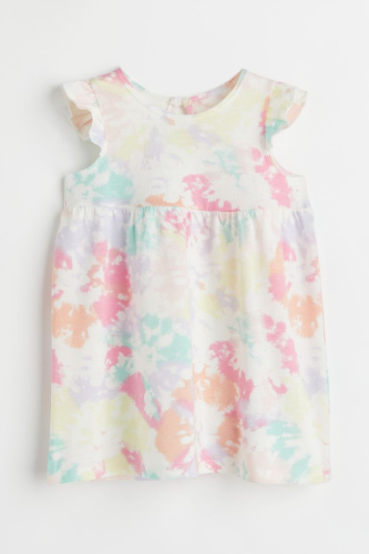 Vestido S/M Blanco Estampado Niña H&M 3T