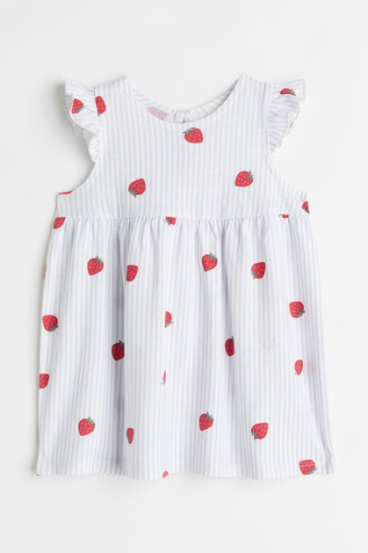 Vestido S/M Azul Claro Rallas Bebita H&M