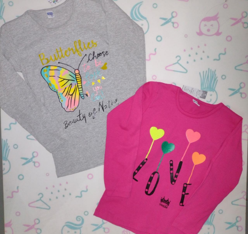 PN0202 REMERA NENA MANGA LARGA ALGODON ESTAMPADA  "S KIDS"