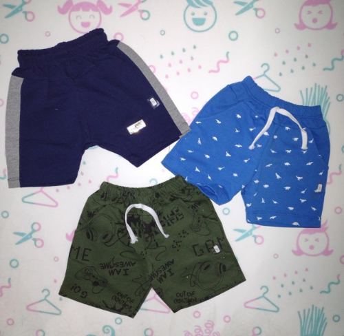 +PB0214 SHORT BEBE LISO/ESTAMPA/BOTONES "S KIDS"