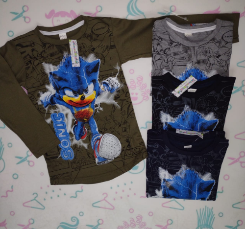 PV0175 REMERA MANGA LARGA ALGODÓN NENE ESTAMPADA PERSONAJES "LEM"