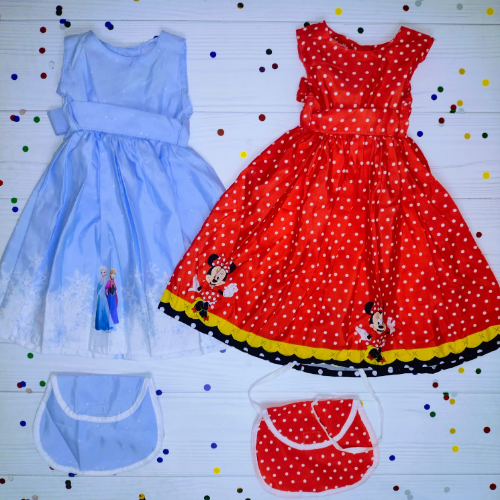 +PB0230 VESTIDO BATISTA BEBA CON PERSONAJES (Y CARTERA)