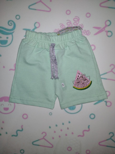 +PB0226 SHORT ALGODÓN BEBA BORDADO CON BRILLOS "S KIDS"