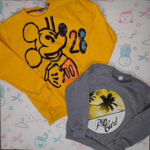PV0184 BUZO NENE ALGODÓN CON FRIZA ESTAMPADO "S KIDS"
