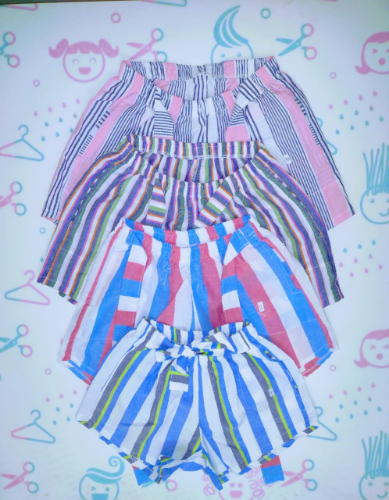 PN0174 SHORT DE POPLIN A RAYAS CON LAZO NENA