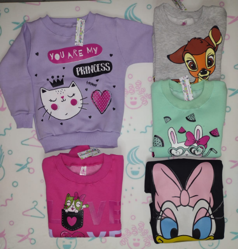 PN0126 BUZO ALGODÓN CON FRIZA NIÑA ESTAMPADO "LAUMAT KIDS"