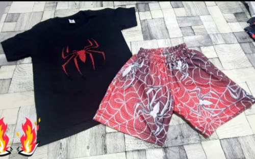 +PV0144 CONJUNTO ALGODÓN NENE SUPERHEROES (CON RELIEVE EN LA ESTAMPA)