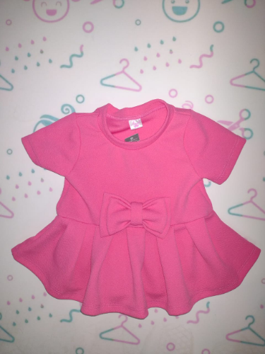 PB0225 VESTIDO CREPE  BEBA CON VOLADO ABAJO (DETALLE DE MOÑO)