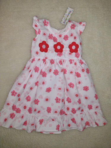 +PB0295 VESTIDO ESTAMPADO CON FLORES BORDADAS