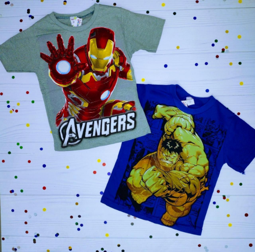 +PV0136 REMERA MANGA CORTA NENE ALGODÓN SUPERHEROES (BRILLA EN LA OSCURIDAD)