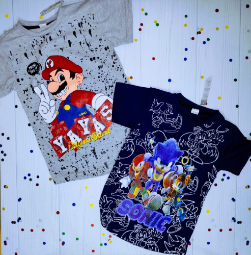 PV0132 REMERA MANGA CORTA ALGODÓN NENE ESTAMPA SUPERHEROES "SOHO"