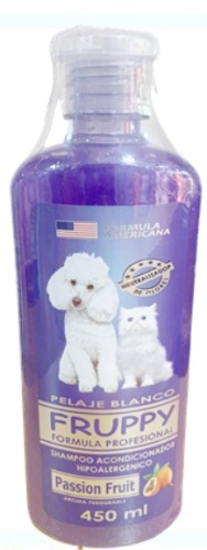 FRUPPY Shampoo y acondicionador hipoalergenico (Pelaje blanco) X450ml