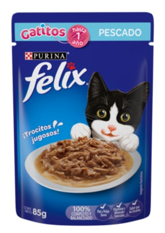 Felix Gatitos Sensacione Pescado en Salsa 85gr