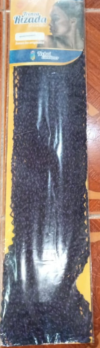 PELO RIZADO NEGRO Y MORADO