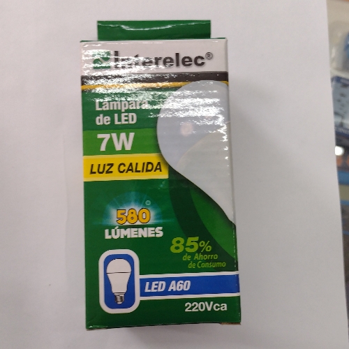 Foco led Interlec 7W cálida  580 Lumenes