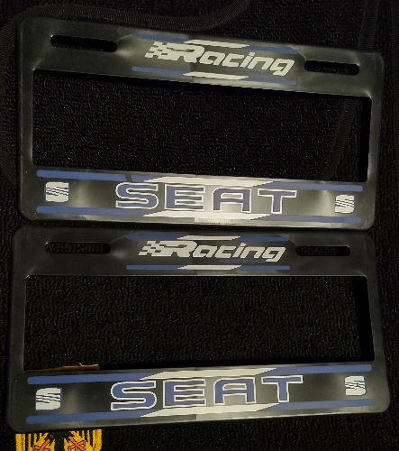 Portaplacas SEAT azul