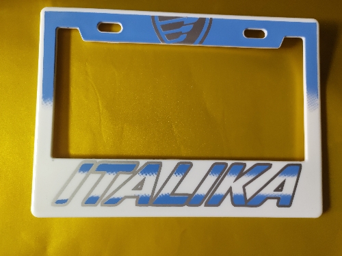 Portaplacas Italika azul