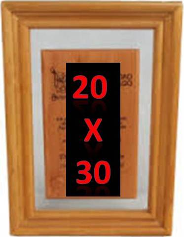 CUADRO DE MADERA CON VIDRIO 20 X 30
