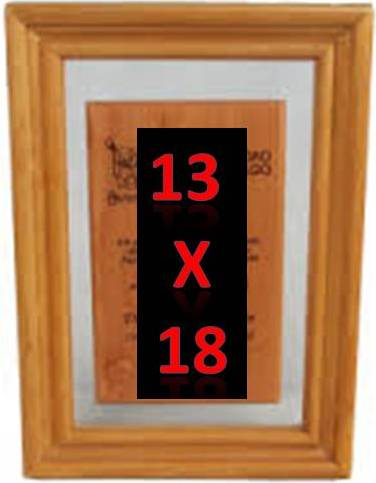 CUADRO DE MADERA CON VIDRIO 13 X 18