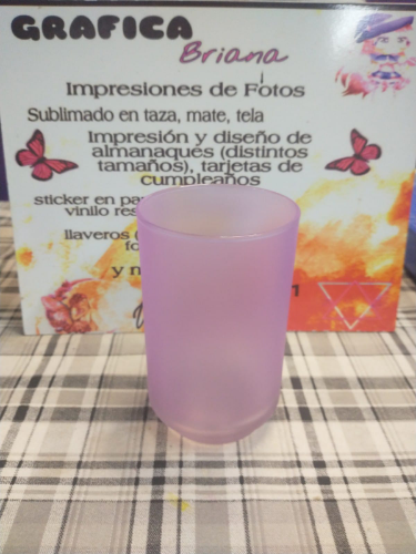 VASO VIDRIO ESMERILADO MAGENTA