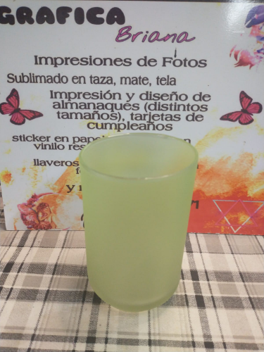 VASO VIDRIO ESMERILADO VERDE