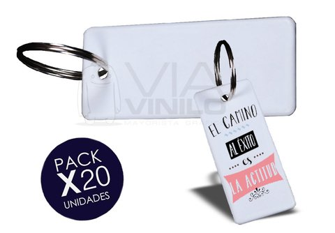 Llavero Plastico Rectangular 3 x 7