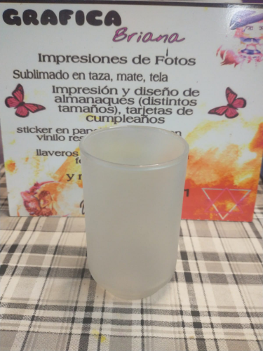 VASO VIDRIO ESMERILADO TRANSPARENTE