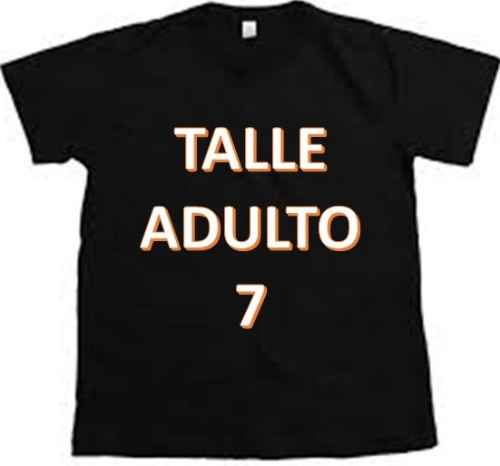 REMERA NEGRA ADULTO TALLE 7 ALGODON