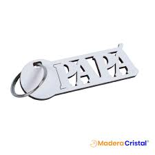 LLAVERO DE MADERA CRISTAL PAPA