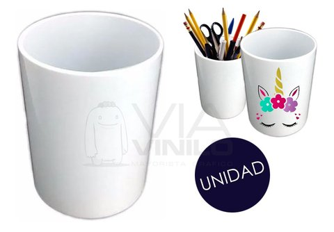 Vaso/Lapicero Polimero Sublimable