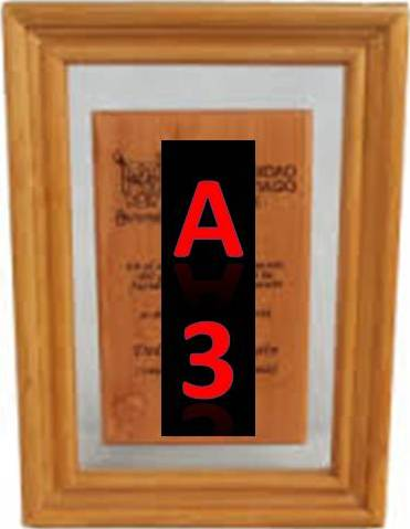 CUADRO DE MADERA CON VIDRIO 30 X 40