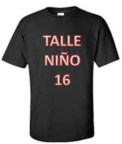 REMERA NIÑO TALLE 16 ALGODON