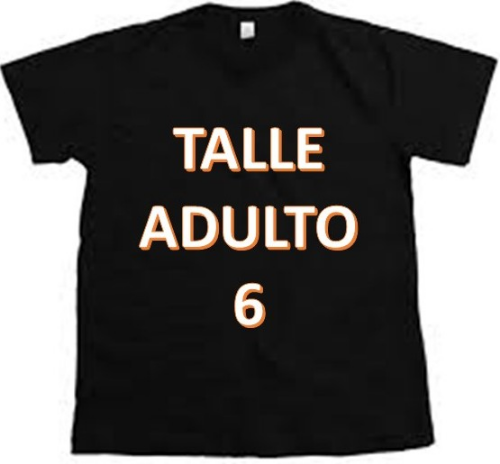 REMERA NEGRA ADULTO TALLE 6 ALGODON