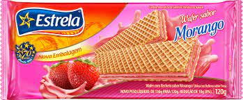 Bisc Wafer Estrela 80g Morango