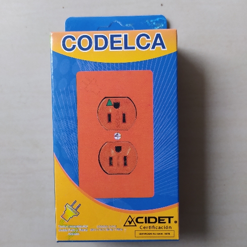 Toma doble  naranja codelca