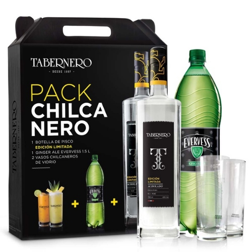 PACK CHILCANERO "Tabernero Acholado 700ml + Evervess 1.5L + 2 Vasos"