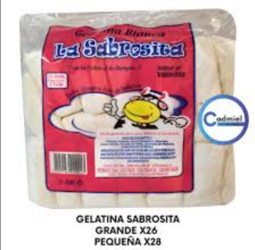 100 Gelatina grande Sabrosita x 26 unid