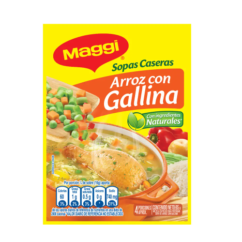 Maggi sopa instantánea gallina con arroz 65gr