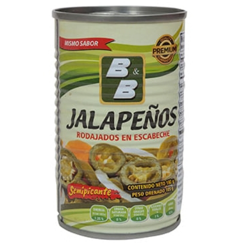 ESCABECHE B&B JALAPEÑO SEMIPICANTE 180 G