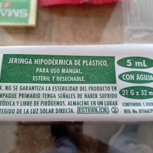Jeringa  negra 5ml pieza