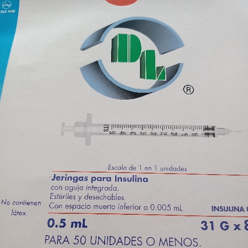 Jeringa de insulina 0.5 ml pieza
