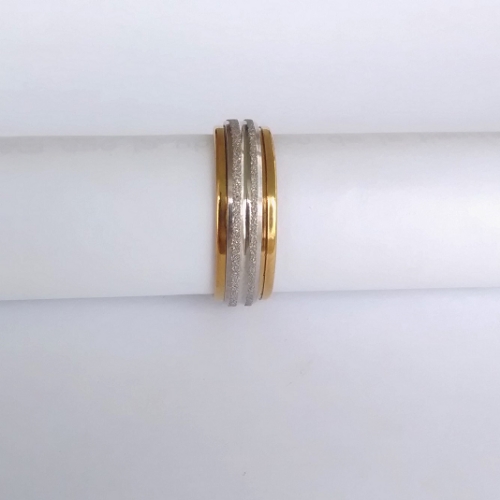 ANILLO EN ACERO ANTIESTRÉS CON 2 LÍNEAS ESCARCHADO  ANA000310