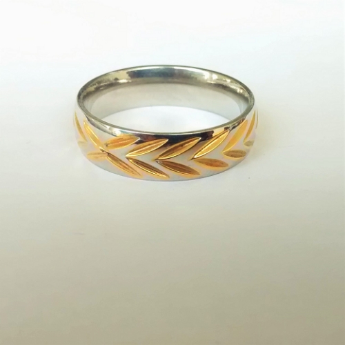 ANILLO DE ACERO AROS DE MATRIMONIO ESPIGAS LABRADAS 6X1,5MM ANA000113