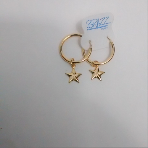 ARGOLLA EN LAMINADO LISA SENCILLA CON ESTRELLAS COLGANTE