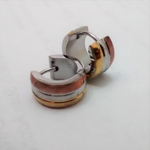 ARGOLLAS EN ACERO/CARTIER 3 LINIAS UNIDAS ESMALTADAS ARA00037